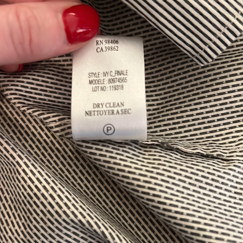 Theory Striped White Collar French Cuff Button Down Size Medium - Picture 11 of 11